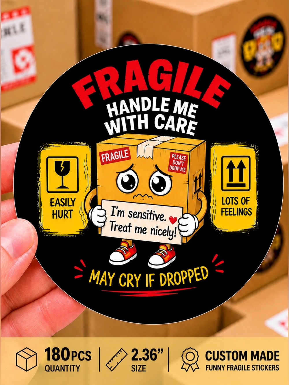 180PC Fragile Stickers - Custom Made